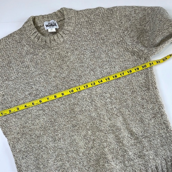 Woolrich Vintage Wool Blend Cable Knit Sweater Size L Women’s Crewneck Beige - Picture 13 of 16